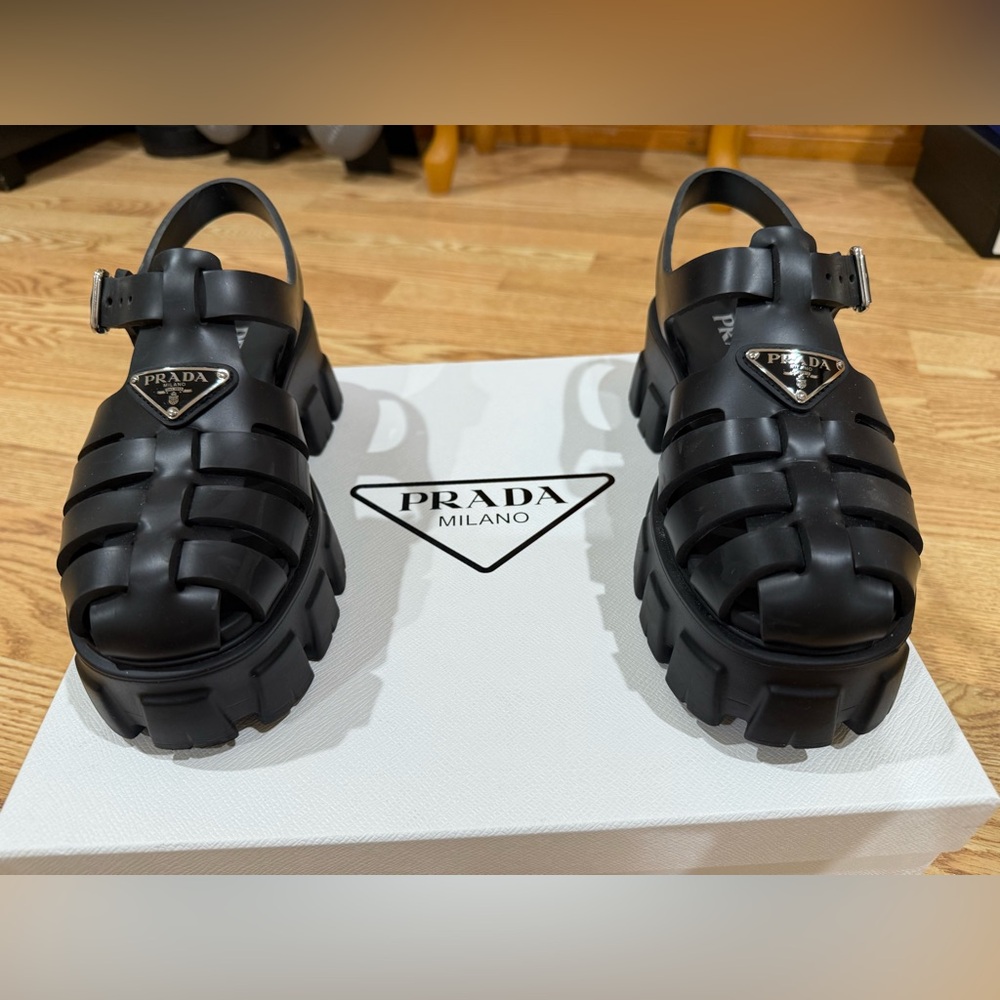 Prada Monolith Rubber Fisherman Sandals